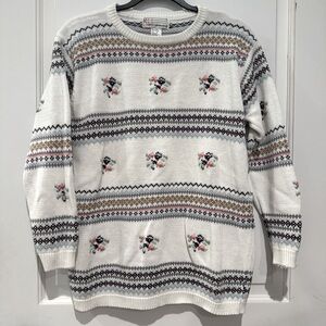 Vintage 80’s/90’s floral grandma sweater S - Milano design group all over design